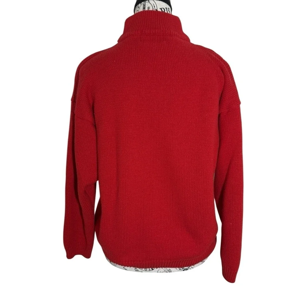 Vintage Diana Marco Red Sweater Women Sz M (40/20W) Abstract 80s 90s Retro Knit
